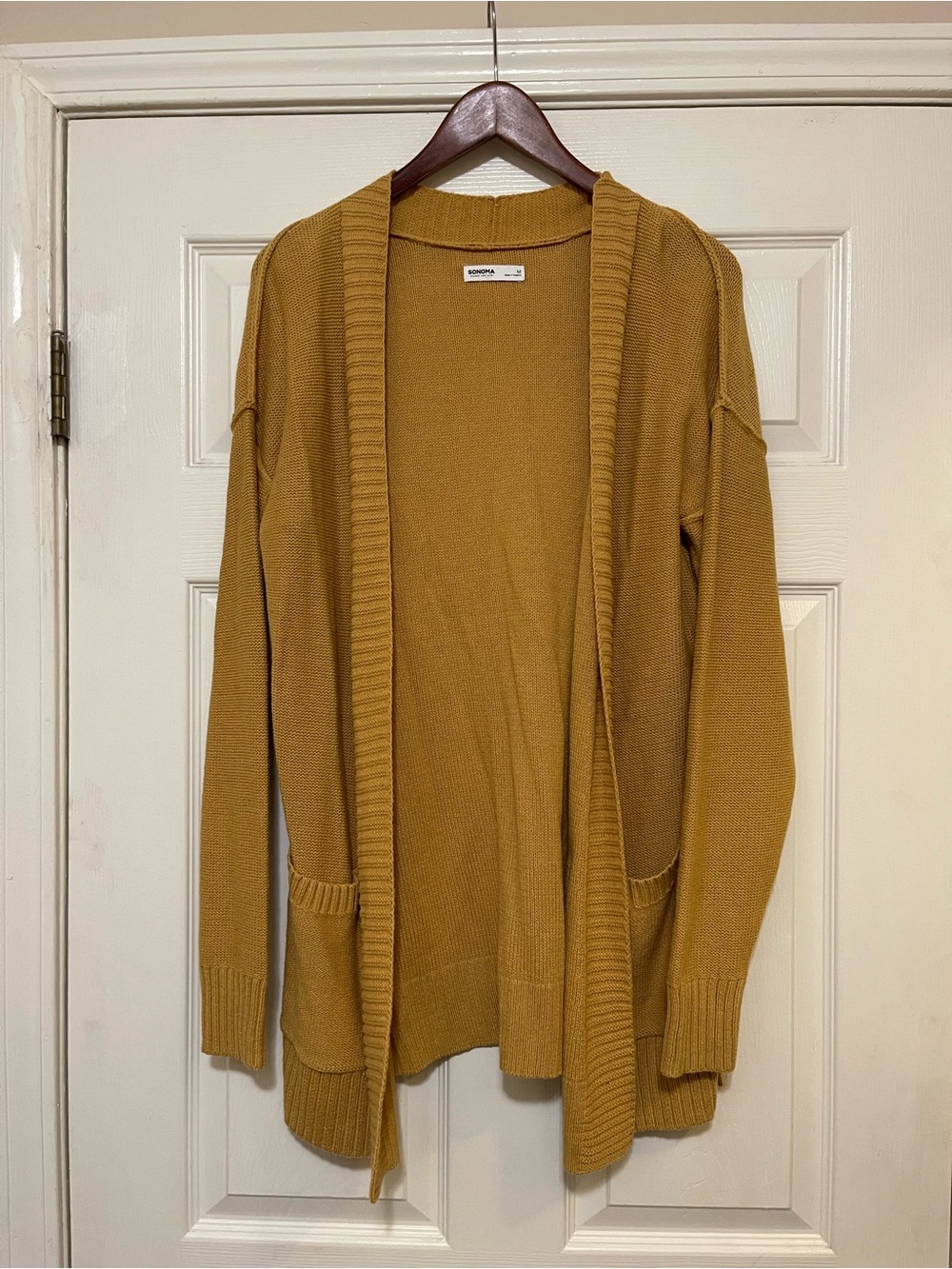 Women’s Mustard Open-Front Cardigan Sweater  Sonoma  Brand